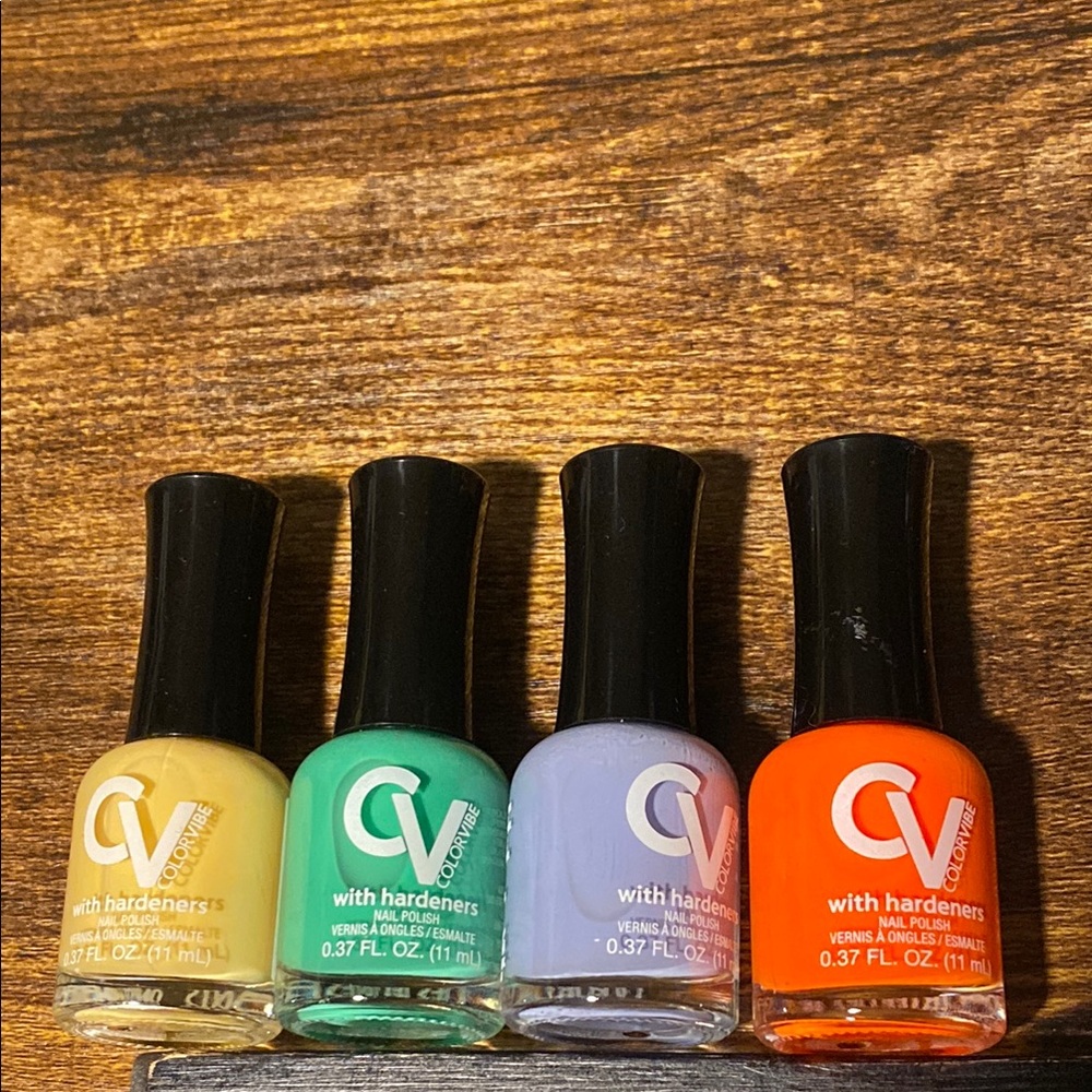 CV Nail Polish Set - Yellow, Green, Purple, Orange